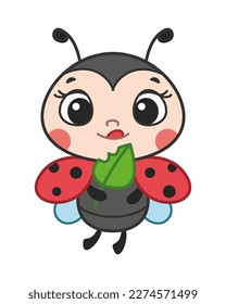 Cute Ladybug Cartoon Vector Illustration