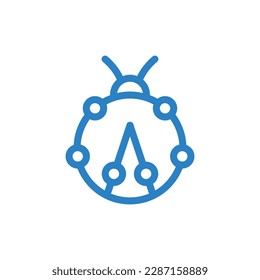 Cute ladybug circle tech modern logo