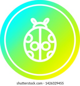 icono circular lindo de ladybug con acabado fresco en gradiente