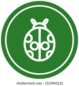 cute ladybug circular icon symbol