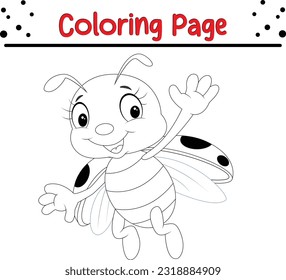 Cute Ladybug coloring page. Outlined illustration of a ladybug. Vector.