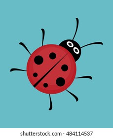 Cute ladybug. Flat vector.