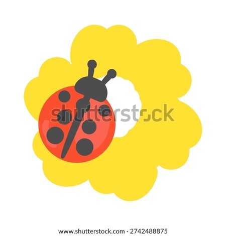 Cute ladybug and flower illustration