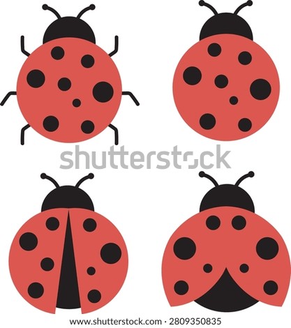 Cute Ladybug Illustration Collection for Spring Decorations, Garden Themes, Nature Education, Children's Crafts and Insect Designs