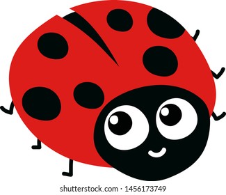 Cute Ladybug, Illustration, Vektorgrafik auf weißem Hintergrund