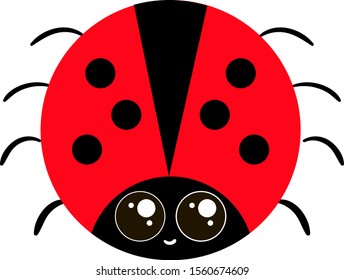 Cute ladybug, illustration, vector on white background.