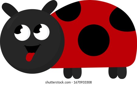 Cute Ladybug, Illustration, Vektorillustration auf weißem Hintergrund.