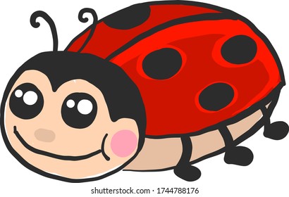Cuadrar ladybug , ilustración, vector sobre fondo blanco