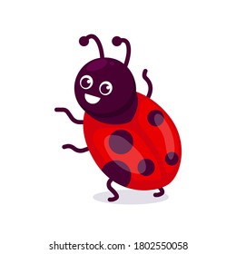 Cute ladybug insect mascot design illustration