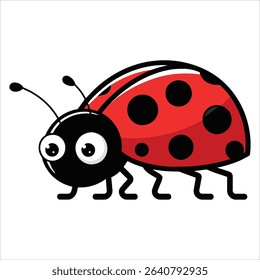 Cute ladybug insect vector illustration. Nature and garden themed artwork in simple style.