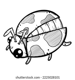 süße Ladybug-Zeichenkartografik