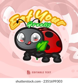 Cute Ladybug Mascot Logo Character