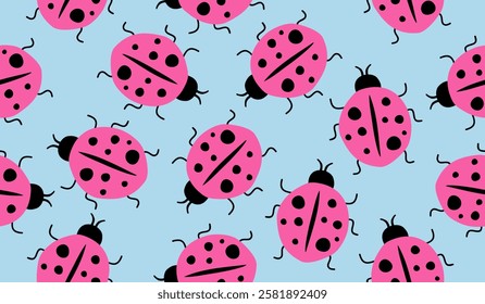 Cute ladybug pattern background vector design