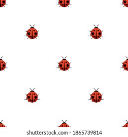 Cute Ladybug Seamless Pattern Background Vector Illustration EPS10
