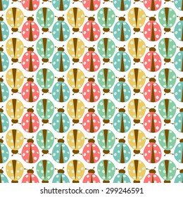 Cute ladybug seamless pattern design