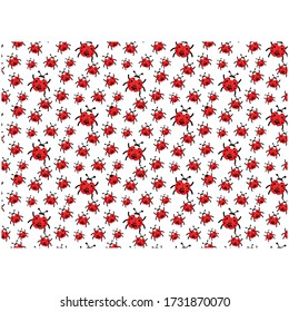 Cute Ladybug Seamless Pattern, ladybug vector illustration