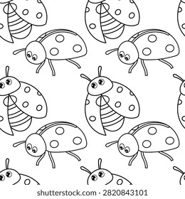 Cute ladybug seamless pattern