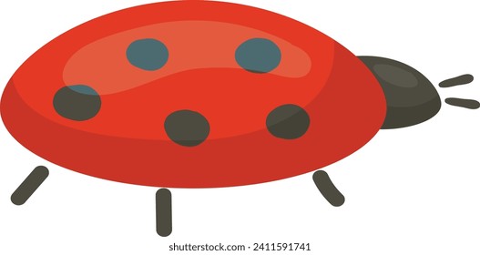 Cute ladybug vector illustration on a white background, simple cartoon style ladybird. Insect and nature, spring and garden life vector illustration.