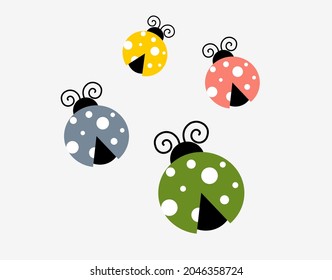 Cute ladybugs cartoon vector design