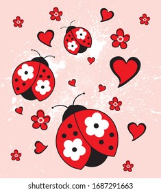 bonitos ladrones con flores rojas y corazones