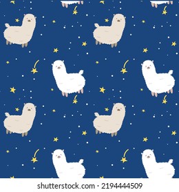 Cute lama alpaca print pattern for cotton card poster 