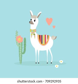 Corta lama y cactus sobre fondo azul. Ilustración infantil en vector.