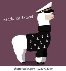 Cute Lama face. Childish print for fabric, t-shirt, poster, card, baby shower. Vector Illustrtion