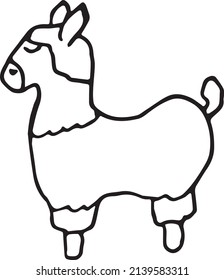 Cute lama on a white background