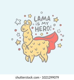 Cute lama. Vector illustration