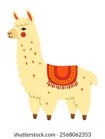 Cute lama. Vector isolated illustration.