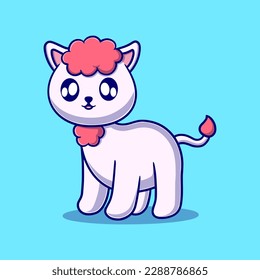 cute lamb cartoon vector icon illustration. animal nature icon concept isolated premium vector. flat design 