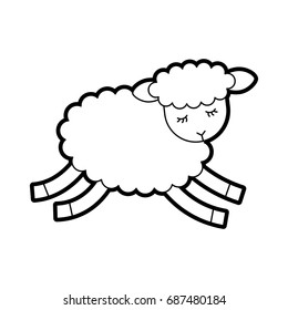 Cute lamb character icon