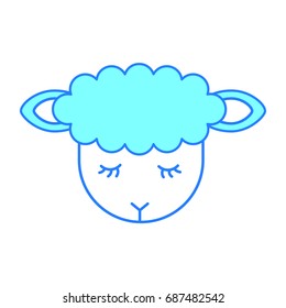 Cute lamb character icon