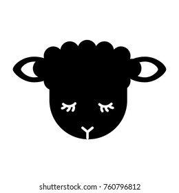 Cute lamb character icon