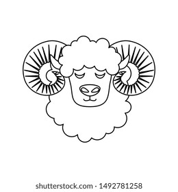 cute lamb farm animal icon