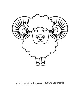 cute lamb farm animal icon