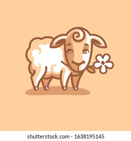 Cute lamb, gentle, fluffy, kind. Wool, yarn, knitting.