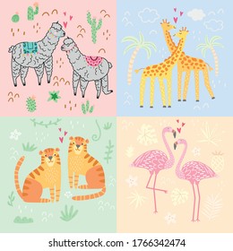 
cute lamb giraffe filemingo pink panther kid pattern