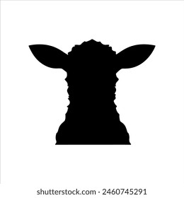 Cute lamb head silhouette isolated on white background. Lamb icon vector illustration design.