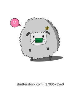 Cute Lamb illustration. Chibi illustration