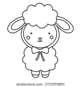 Ilustración vectorial linda del contorno del cordero