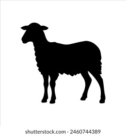 Cute lamb silhouette isolated on white background. Lamb icon vector illustration design.