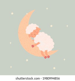 A cute lamb sleeps