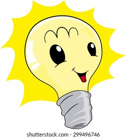 Cute lamp bulb shining