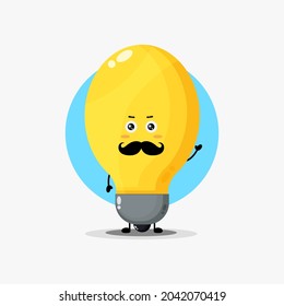 Cute lamp character with mustache