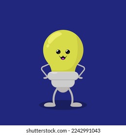 ilustración vectorial de carácter de lámpara lindo