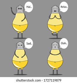 cute lamp mascot for collection of funny stickers.
