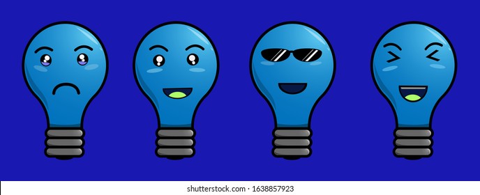 cute lamp mascot set with various expressions suitable for commercial use