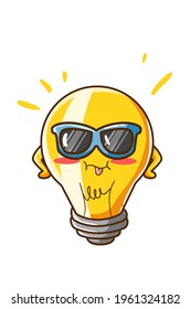 Cute lamp wearing glasses vector illustration