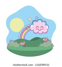 Cute landscape cartoon